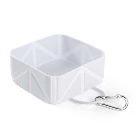 Силиконовая складная миска для домашних животных, портативная кормушка для собак 500 мл, нескользящая квадратная миска для кормления с карабином, многофункциональная дорожная миска для собак