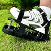 Обувь для аэрации газона Двухслойная обувь для аэрации с регулируемыми ремнями Пружинная основа Стальные шипы Обувь для ухода за газоном