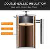 1 Liter (8 Cups), 304 Stainless Steel Double Wall Insulated French Press Coffee