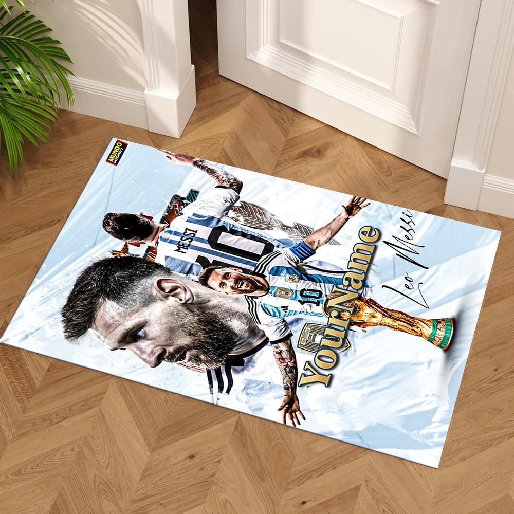 Messi Personalized Text Floor Mat Suitable for Living Rooms Entryway Game Room Dormitory Anti-slip Rug Decorate Offices