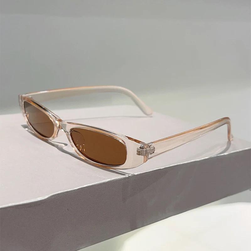 Узкие овальные солнцезащитные очки женские Новая мода Уличный декор Оттенки Трендовый дизайн Роскошный бренд Отпуск Повседневные солнцезащитные очки