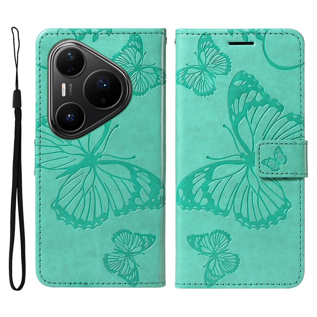 For Huawei Pura 80 Pro Wallet Case Floral Butterfly Imprint Leather Phone Cover Stand
