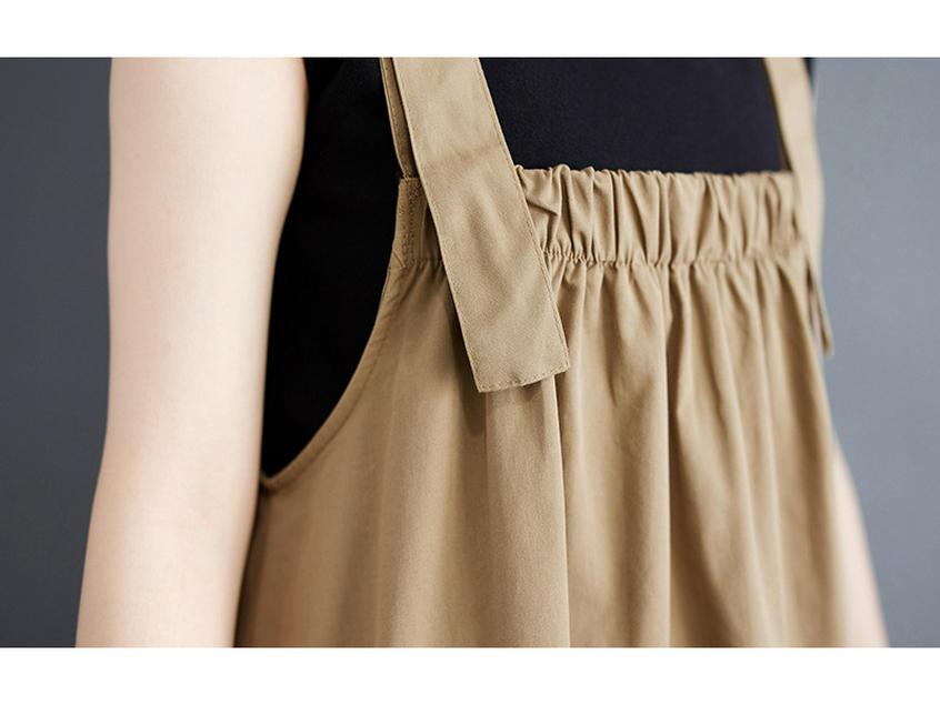 Элегантный летний корейский сарафан большого размера на тонких бретелях