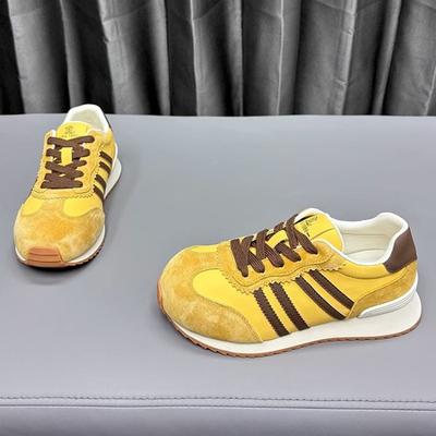 Кожаная повседневная обувь женская весна новая универсальная на шнуровке с круглым носком на толстой подошве из коровьей кожи для бега спортивная тренд