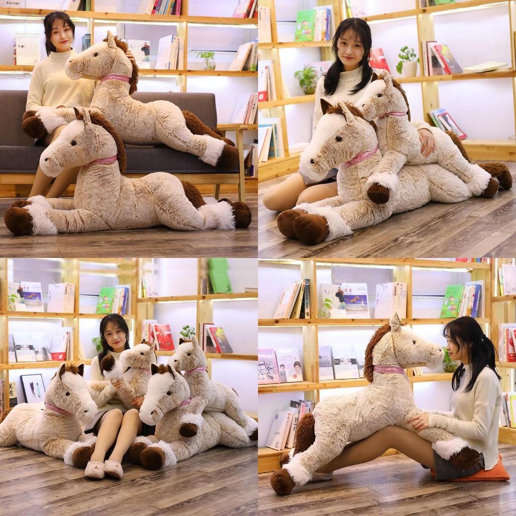 Horse Brown Animal Plush Toys Cute Cartoon Short Gift Children Doll Bedroom