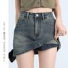 2025 Spring/Summer Women's Retro Denim A-Line Bodycon Mini Skirt