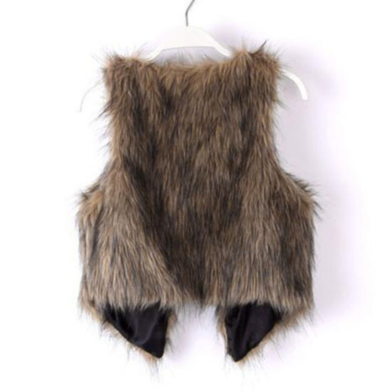 Искусственная кожа, искусственный мех, пушистый кардиган без рукавов, V-образный вырез, толстый повседневный короткий жилет с открытой строчкой, верхняя одежда