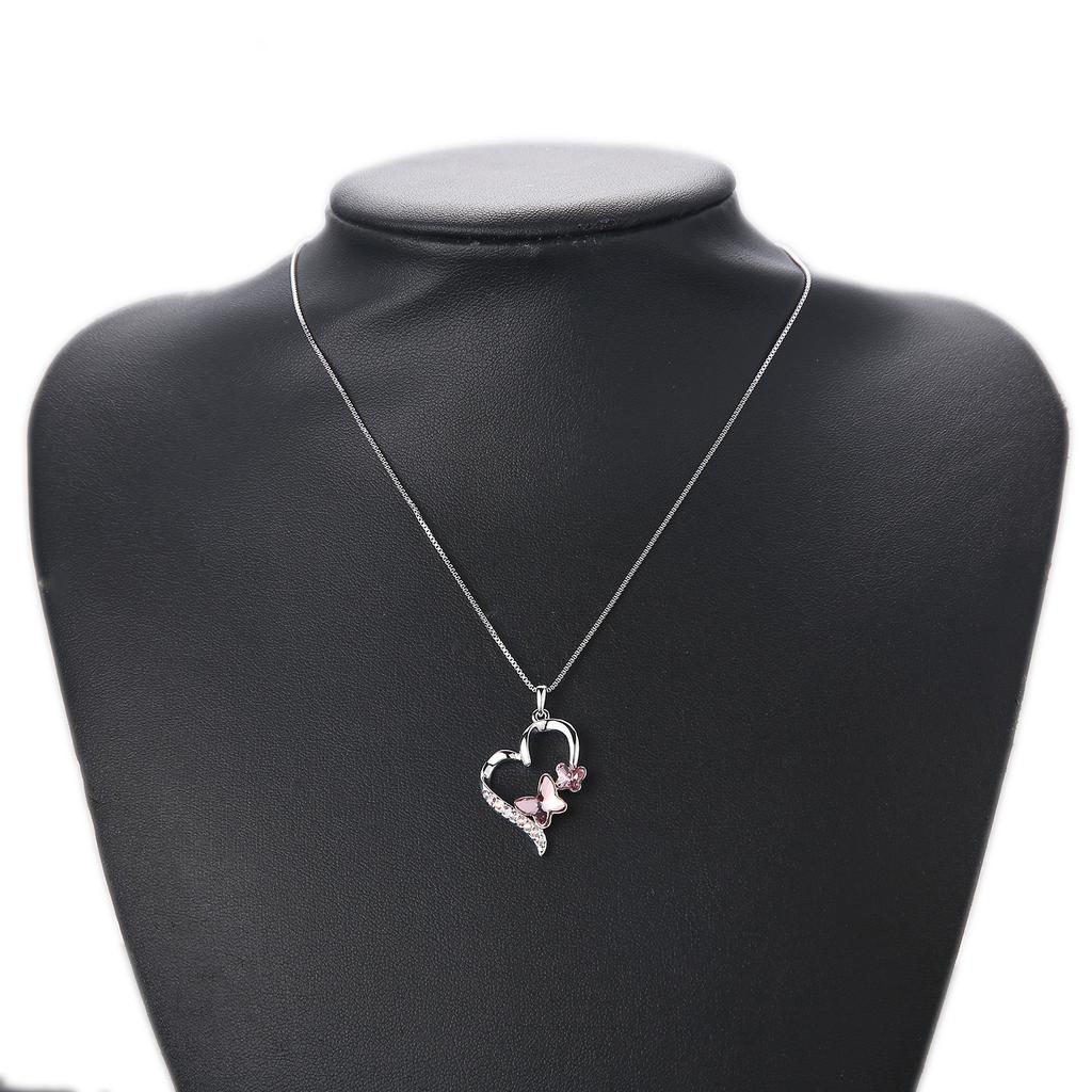 Модное ожерелье с бабочкой из кристаллов Love Crystal, изысканное женское ожерелье с цепочкой на ключицу