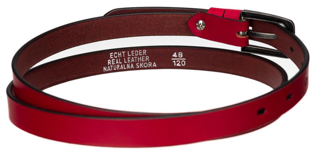 Wide leather belt LADY NO.2 RED 100