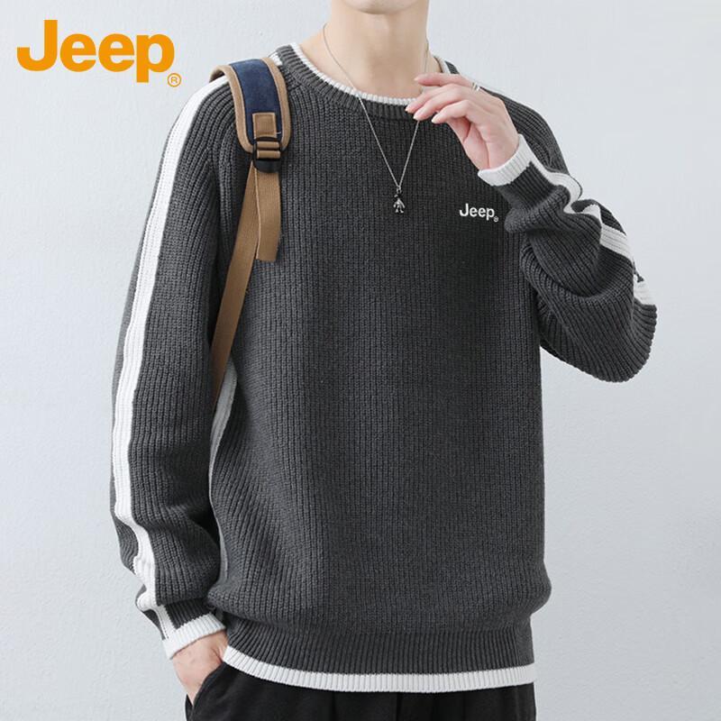 JEEP Men's Loose Fit Premium Thick Knit Sweater