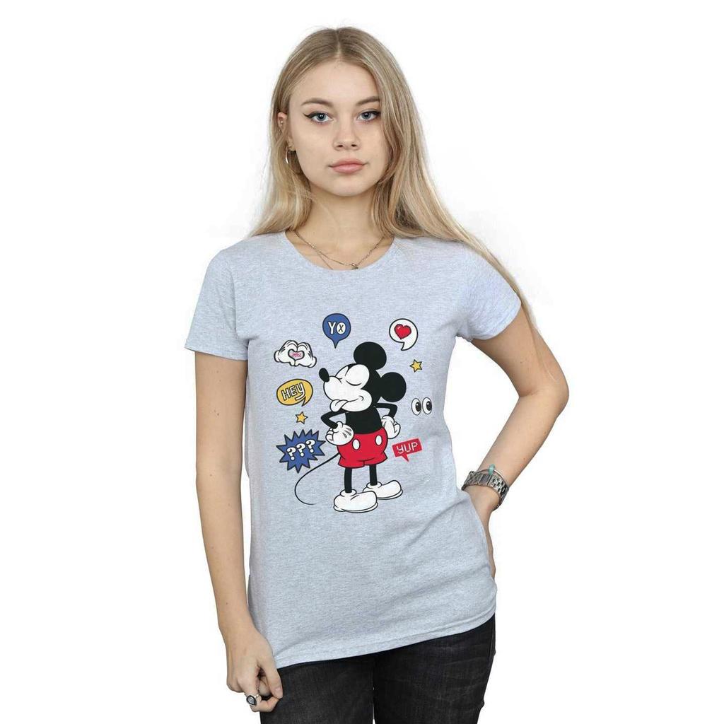 Disney Womens/Ladies Mickey Mouse Tongue Out Cotton T-Shirt