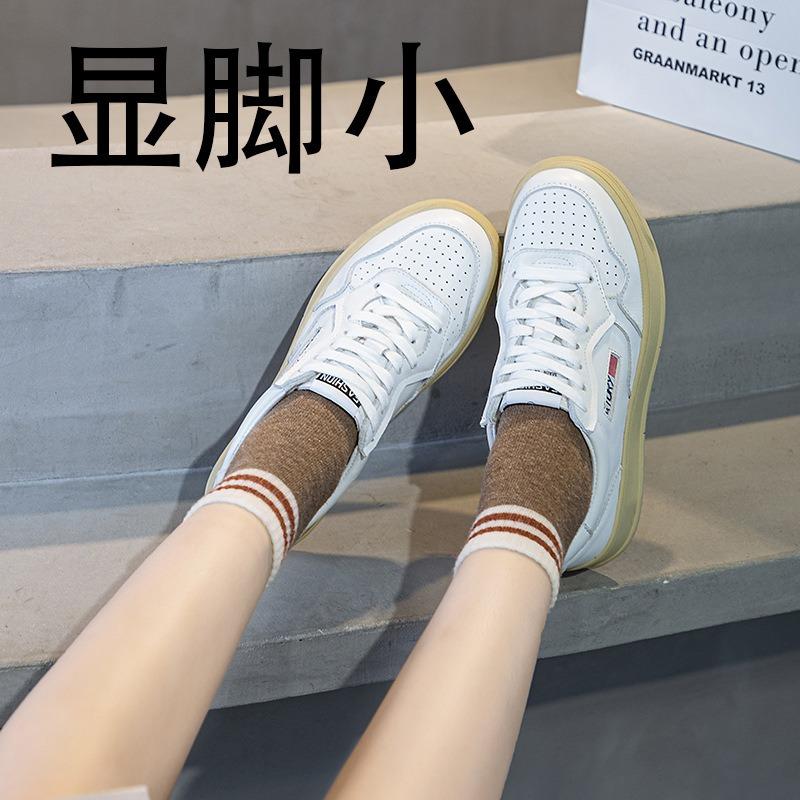 Весенние туфли Xiaobai первого слоя из коровьей кожи Zhang Zhuxuan повседневные модные бренд шнуровка спортивные кеды натуральная кожа женские