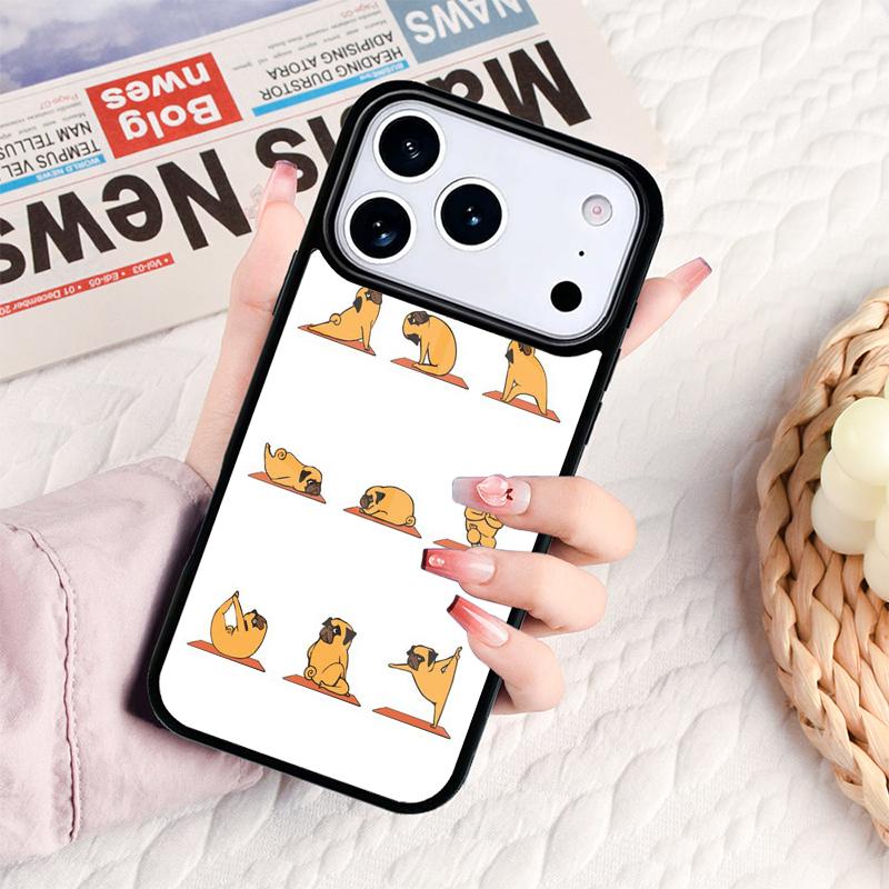 Милый Французский Бульдог кошка йога Чехол для телефона Для IPhone 17 16e 15 14 13 12 11 Pro Max Air Mini Мягкий Защитный Чехол