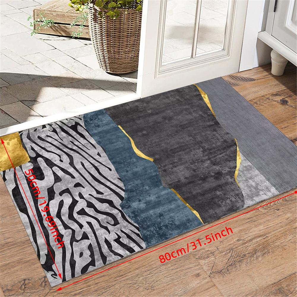 1 шт. 1 см утолщенный абстрактный коврик для двери, мягкий фланелевый коврик для входной двери для домашнего декора, противоскользящий ковер, впитывающий воду, коврик для кухни и ванной