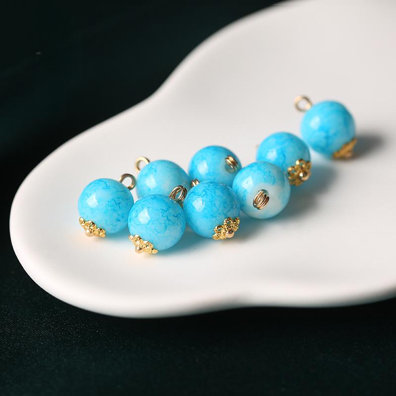 10 шт. традиционных китайских пуговиц 10 мм, цветные стеклянные пуговицы с ножкой, аксессуары для женской одежды