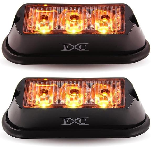 FXC (2 шт. 3-Светодиодный стробоскоп Фиолетовый Водонепроницаемый Аварийный маяк Мигалки, Предупреждающая полоса Purishion 12 различных режимов мигания Автомобиль Внедорожник Пикап Фургон…