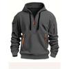 Fall And Winter Men's Casual Sports Multi-Zipper Arm Pocket Sweatshirt Pullover Hoodie