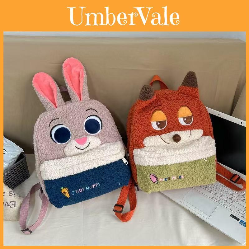 Nick And Judy Plush Backpack With Cartoon Design For Daily Use And School