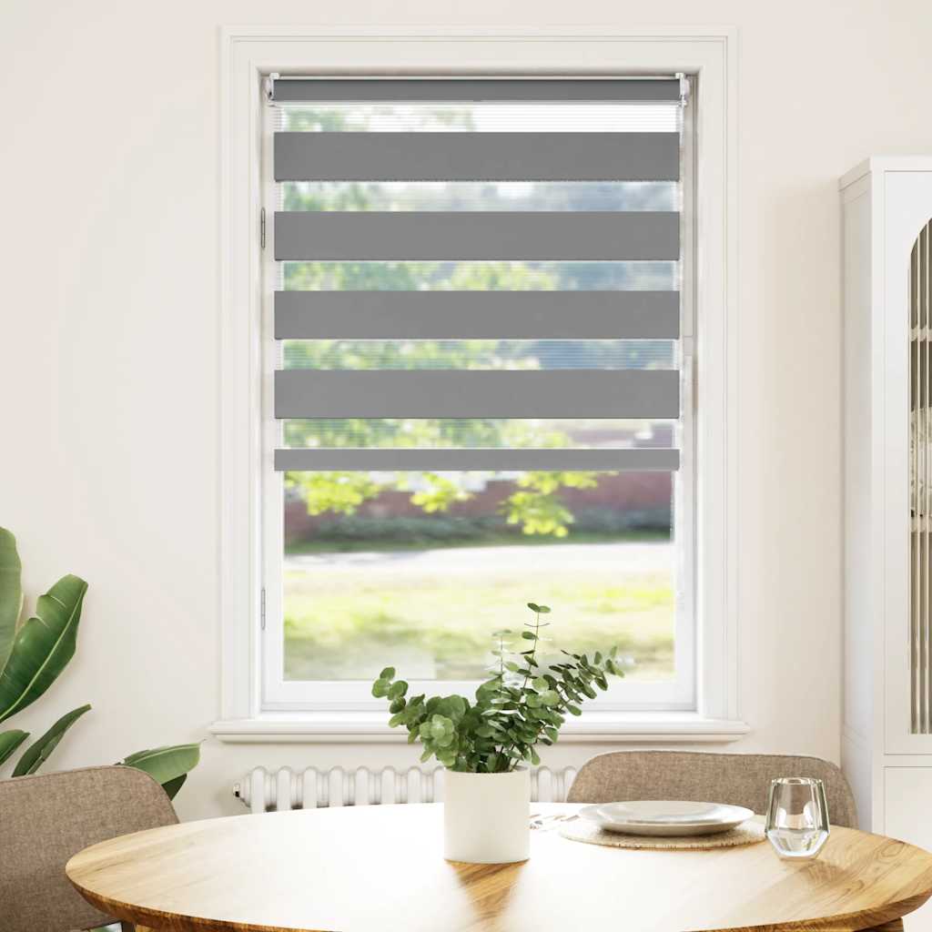 Zebra Roller Blind 70.9 x 120 cm Fabric Width 66.7 cm Gray