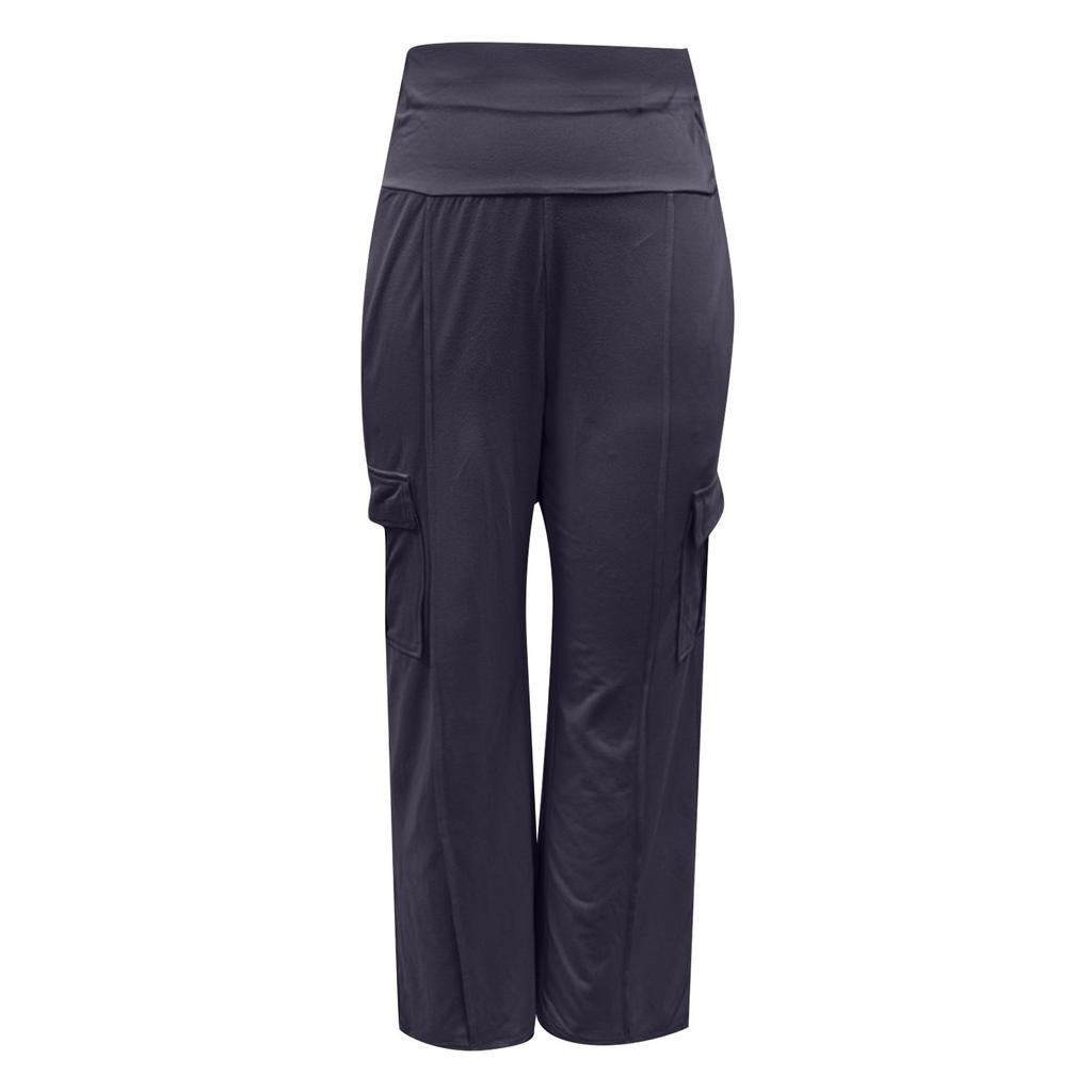 Женские однотонные повседневные спортивные брюки с карманами на поясе и несколькими карманами для женщин