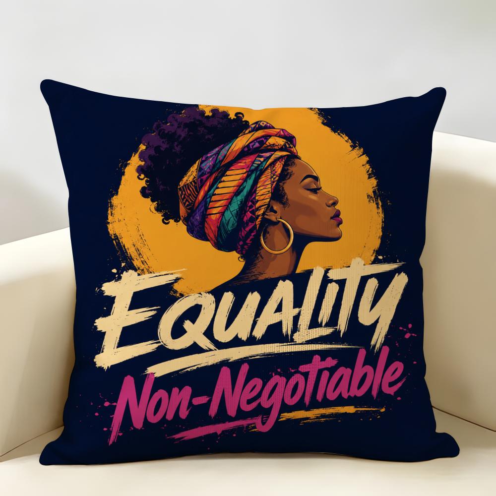 Equality NonNegotiable Cushion Cover Durable Hypoallergenic Organic Linen Pillow Cover Short Size Washable SkinFriendly