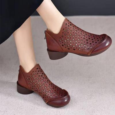 Модные женские туфли Hollow Shoes Дизайнерские массивные туфли Oxford 2024 Прогулочные платья Осенние дышащие туфли Новые туфли на низком каблуке Zip Retro Mujer Zapatos