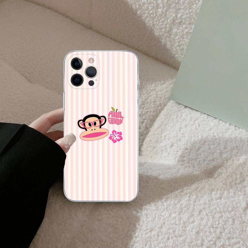 Модный логотип P-Paul F-Frank для iPhone 17 16 15 14 13 12 Mini 11 Pro Max Прозрачный чехол