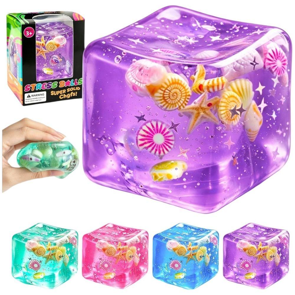 Cartoon Design Ocean Sensory Fidget Toy Star Shell Blue Pinch Cube Gift Stress Balls Wedding Party