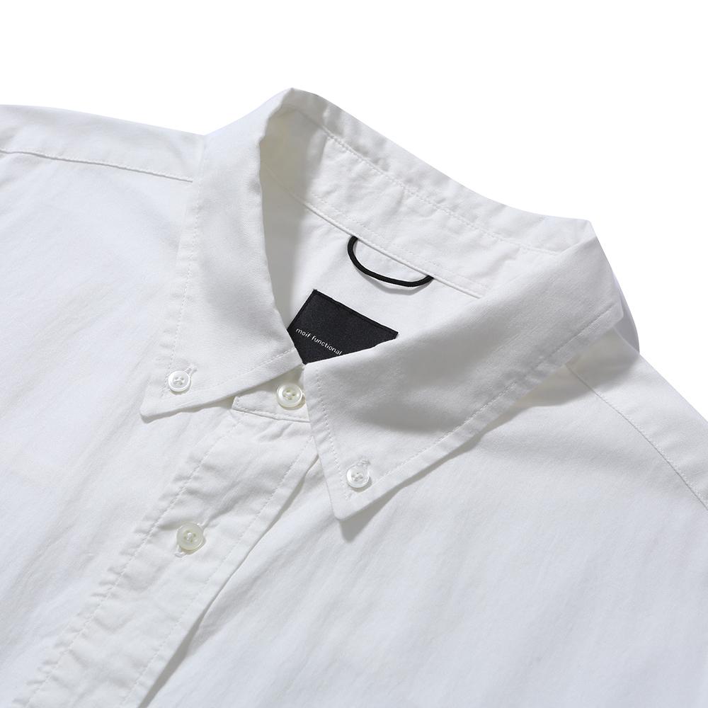 MOIF [Весна/Лето 24] Широкая полурубашка в стиле utility / Цвет Off White, Оксфорд