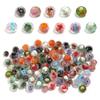 10pcs/lot 8 10 12mm Colored Faceted Lampwork Beads Flower Pattern Loose Spacer Abacus Glass Bead For DIY Charms Bracelet Earring