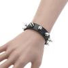 Punk Spike Cone Rivet PU Leather Bracelet, Adjustable Snap Button Gothic Rock Wrist Cuff Unisex Couple Jewelry