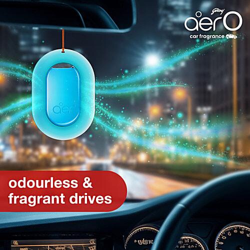 Godrej Aer O Hanging Car Air Freshener Gel Cool Aqua 7.5 G | Long-Lasting Up To 30 Days | Sleek Design With Indicator