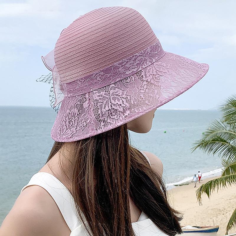 2025 Летняя женская элегантная шляпа из органзы с цветочным узором для бассейна, защита от солнца для путешествий, крутая шляпа рыбака