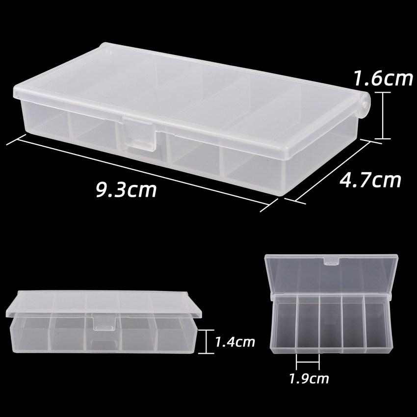 Transparent Plastic Lure and Component Storage Box with 5, 8, or 10 Compartments (Thunder Frog Box).
