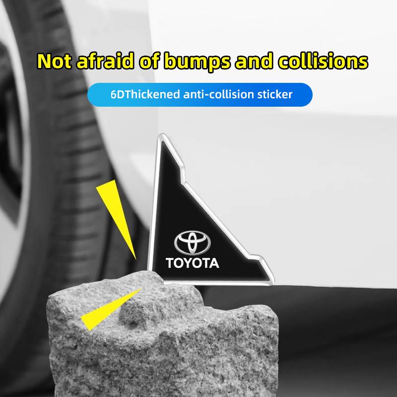 2Pcs Car Door Corner Protector Stickers Decoration For Toyota GRsport Crown Hilux Aygo Yaris Corolla Rav4 CHR Auris Cruiser