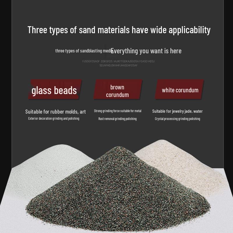 Пескоструйный аппарат с коричневым/белым корундом, стеклянными шариками и наждаком для использования абразивного песка