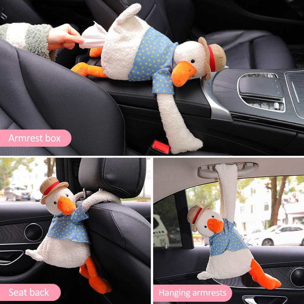 Height 29cm Straw Hat Duck Tissue Box Travel vehicle daily convenience supplies
