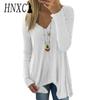 Women's Fashion Casual Spring Autumn Solid Color Print Long Sleeve V-Neck Blouses & Shirts
