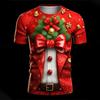Fashion 3D Merry Christmas Print T-shirt Santa Claus Christmas Pattern T-shirt Men and Women Short Sleeve Neutral Top Clothing