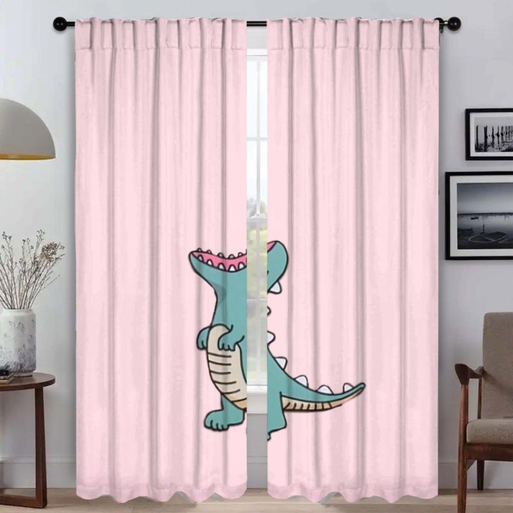 Shades Dinosaur Curtains for Living Room Curtain Home Interior Curtains 2 Pieces Tulle for Bedroom Partition Kitchen Blackout