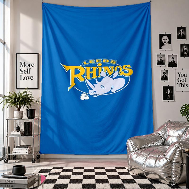 Leeds Rhinos Wall Tapestry Home Decor Wall Hanging Cloth for Bedroom Living Room Background