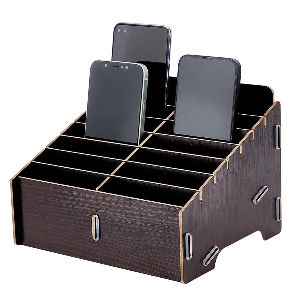 Portable Phone Management Box 12/24/36 Grids Multi-grid Wooden Pen Stand Classroom