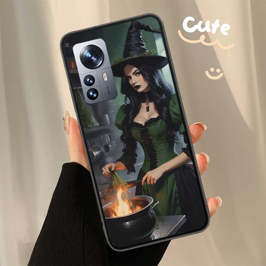 Halloween Moon Witch Horror Phone Case For Xiaomi Poco X7 X6 X5 X4 X3 GT NFC M4 M5 Pro 5G M3 Mi F6 F5 F4 F3 F2 F1 Capa Coque TPU