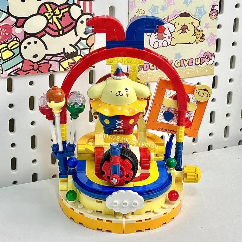 Keeppley Sanrio Почакко Волшебный Цирк Строительные Блоки Куроми Хелло Китти Аниме Персонаж Сцена Креативное Украшение Детские Игрушки Подарок