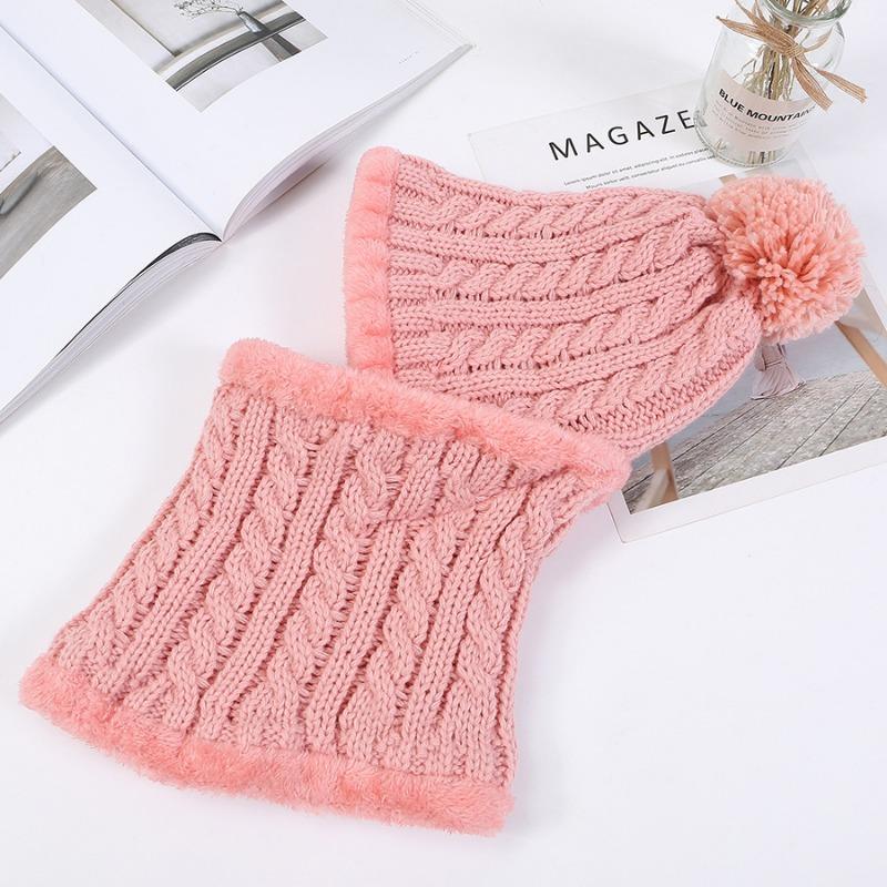 Осенне-зимняя многофункциональная шапка, шарф, цельная защита ушей, теплая вязаная шапка, женская, двухслойная, плюшевая, Fried Dough Twists, шерстяная шапка