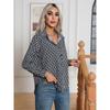 Spring and Autumn Women's Shirt Fashion Geometric Print Long Sleeve Top