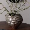 Modern Luxury Aluminum Flower Vase With Hammered Texture Hotel Lobby Office Decorative Centerpiece
