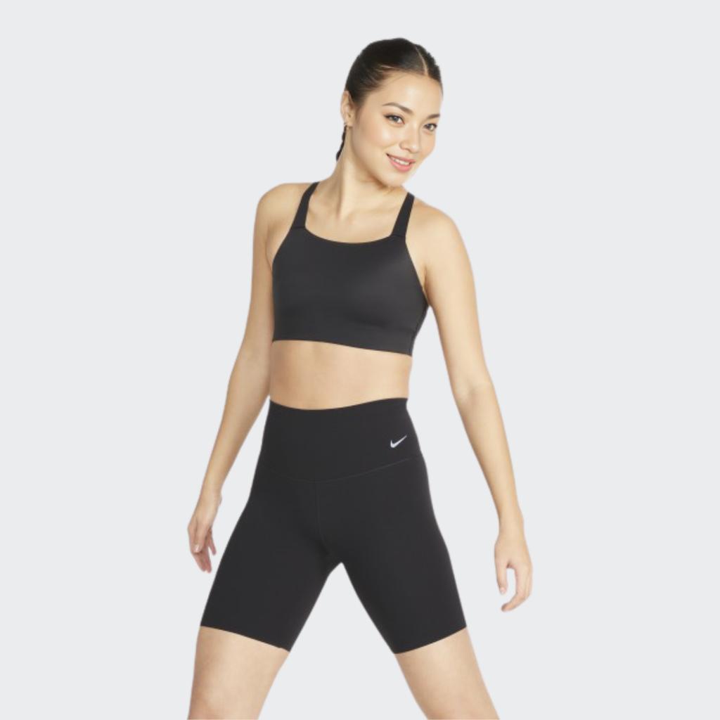 Nike Zenvy Series Solid Logo Print Fitness Shorts Women Bottoms Black DQ6004-010