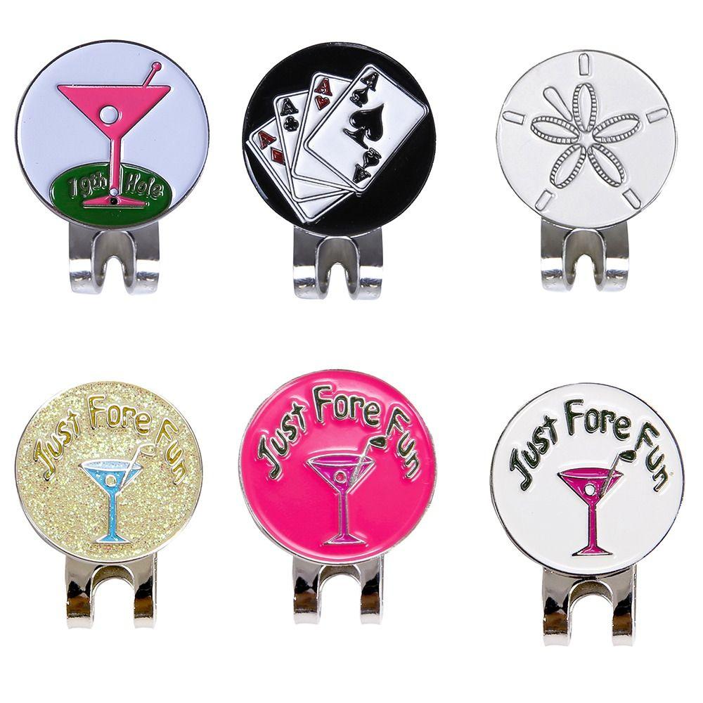 Metal 1PC Hat Clip Pink Pattern Electroplated Gold Accessories Golf Ball Marker Golf Cap Clip Ball Coin Mark Golf Hat Clip 5