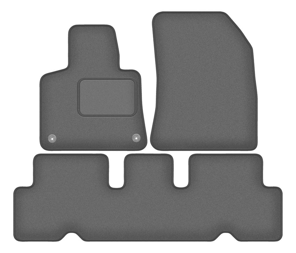 Velour graphite car mats for: Citroen C4 Grand Spacetourer 5-seater (2013-2021)